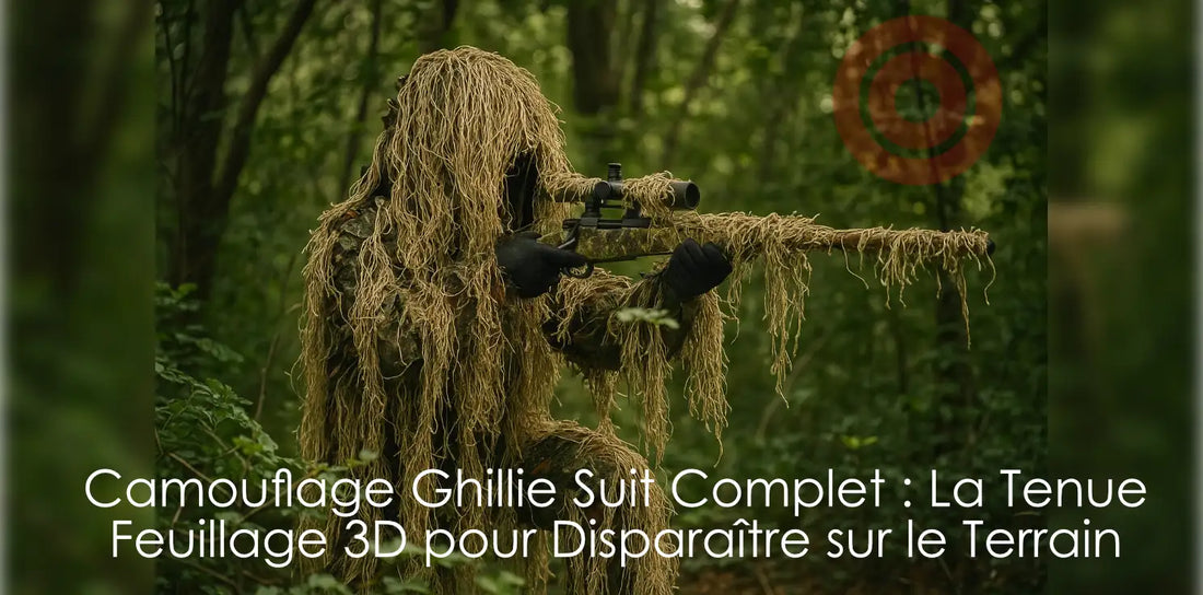 Camouflage Ghillie Suit Complet : La Tenue Feuillage 3D pour Disparaître sur le Terrain