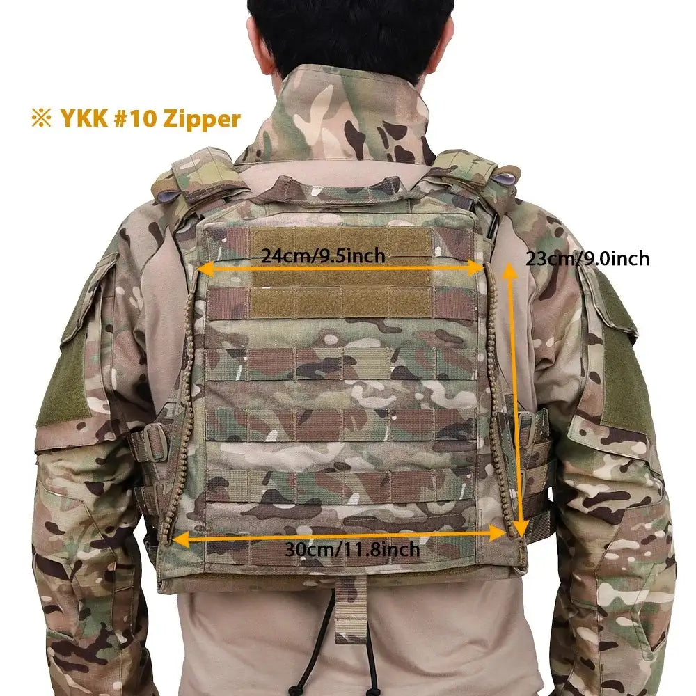 Gilet tactique porte-plaque AVS Airsoft dimensions au dos