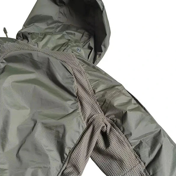 vue de dos de la veste thinsulate softshell airsoft green army