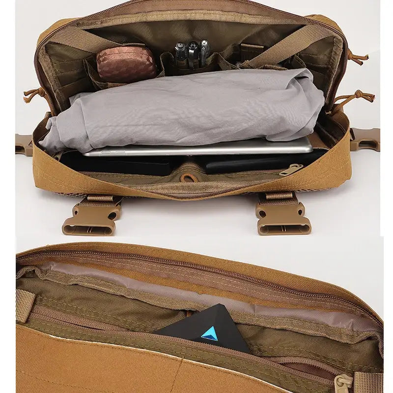 chest rig tan poche interne ouverte