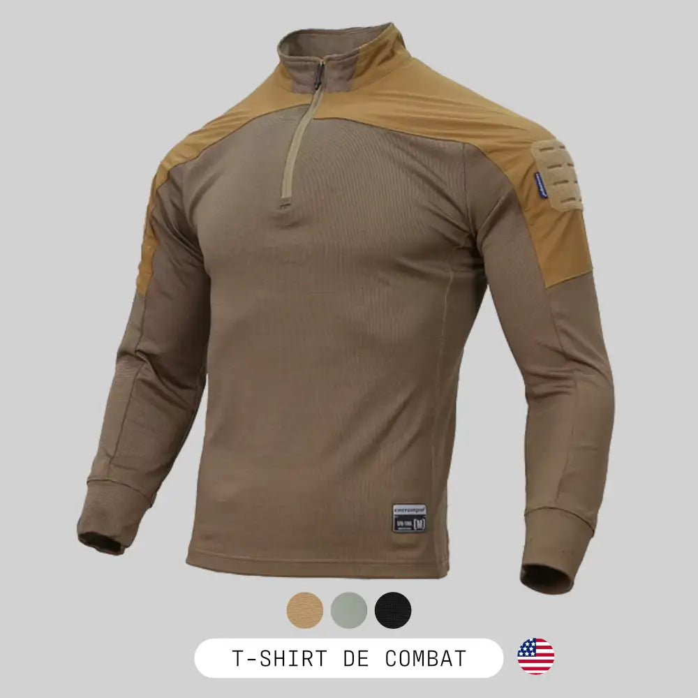 tshirt de combat airsoft face avant haki