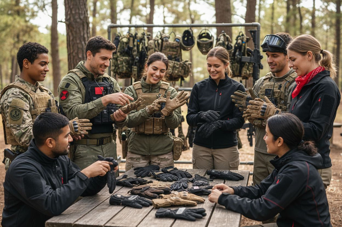 gants tactiques airsoft, airsoft équipement, joueurs airsoft