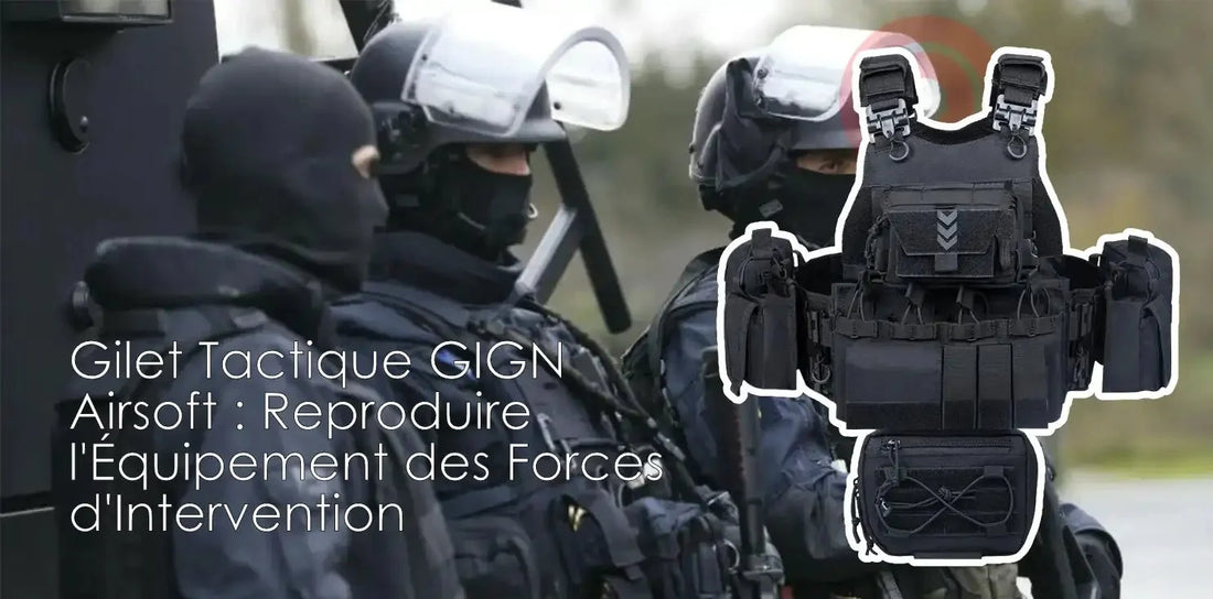 Tenue GIGN airsoft : gilet tactique noir pour un loadout d'intervention