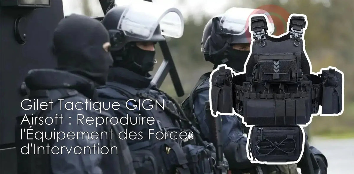 Tenue GIGN airsoft : gilet tactique noir pour un loadout d'intervention