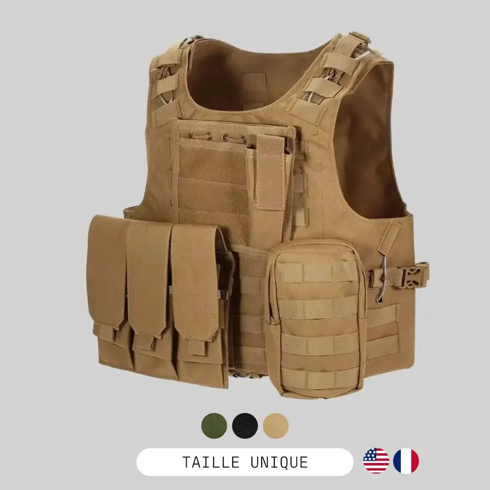 Gilet porte-plaque airsoft en Oxford 600D