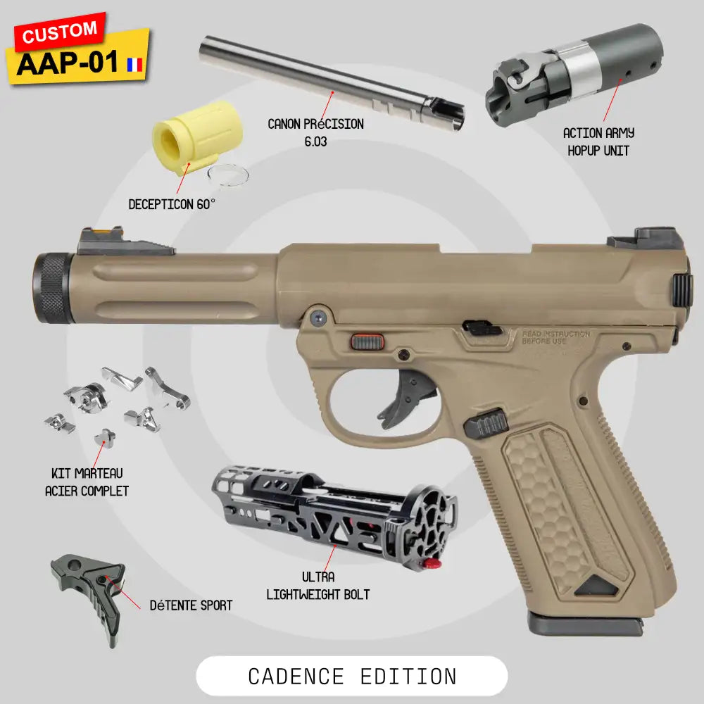 Réplique airsoft AAP-01 Custom SLEEPER Édition Cadence à culasse allégée, 40+ billes par seconde