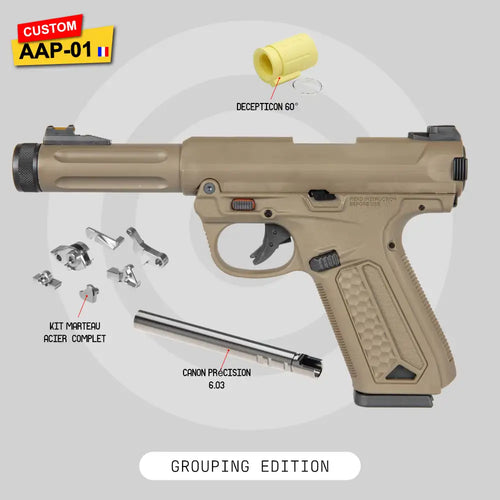 AAP-01 du Custom Lab BDU avec kit marteau acier, joint hop-up 60° et canon 6.03 laiton