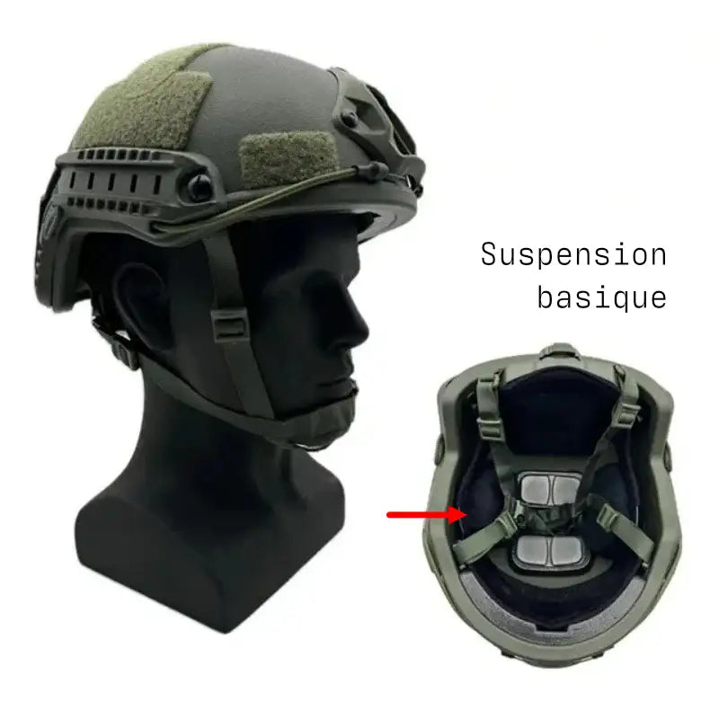 Casque fast pj balistique NIJ IIIA suspension basique noir