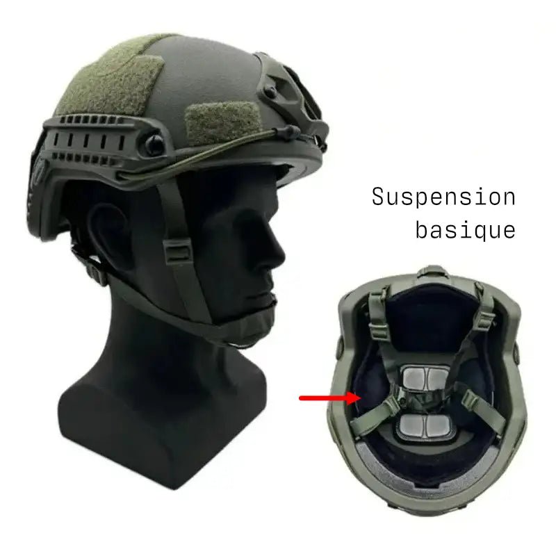 Casque FAST PJ Balistique Kevlar NIJ IIIA - Airsoft - BDU AIRSOFT - Noir