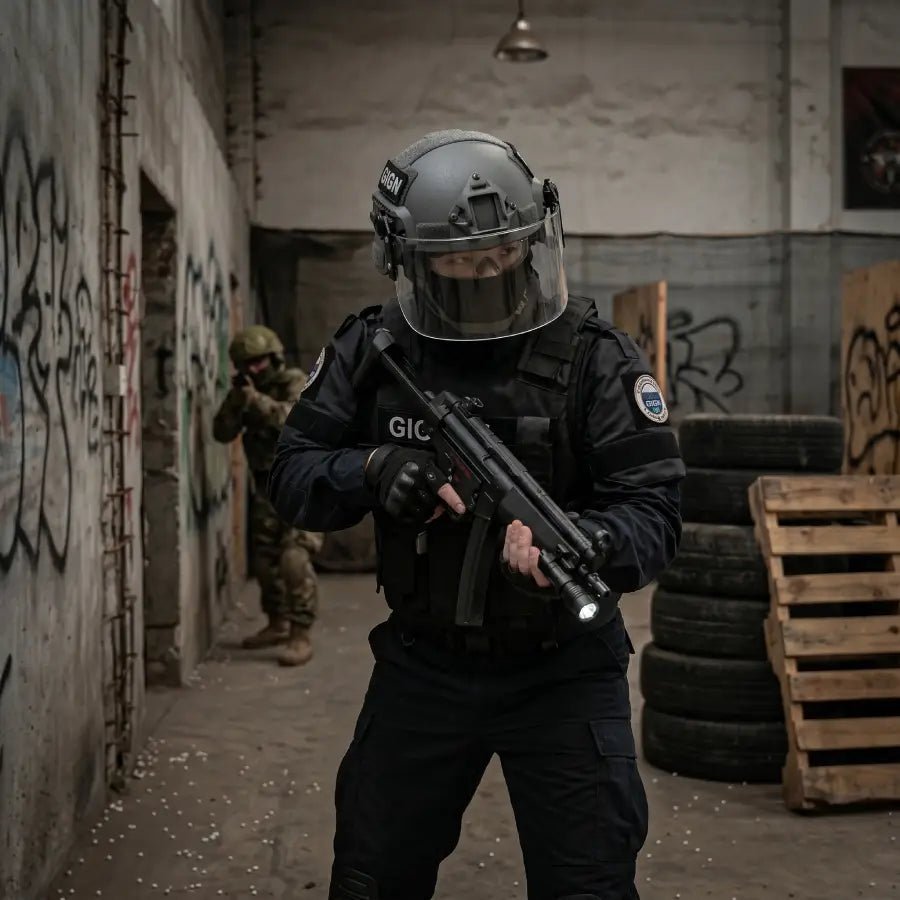 Visière GIGN/SWAT pour casque airsoft - BDU AIRSOFT - Blanc