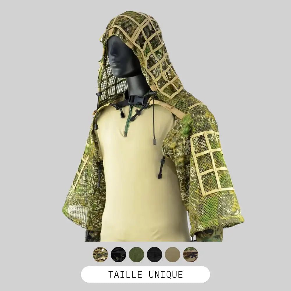 Ghillie Tactique Viper Légère Airsoft - plusieurs teintes - BDU AIRSOFT - Cotton Noir