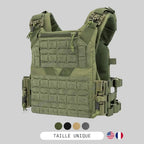 Gilet Porte - Plaque Armée Française Molle K19 - BDU AIRSOFT - Green Army
