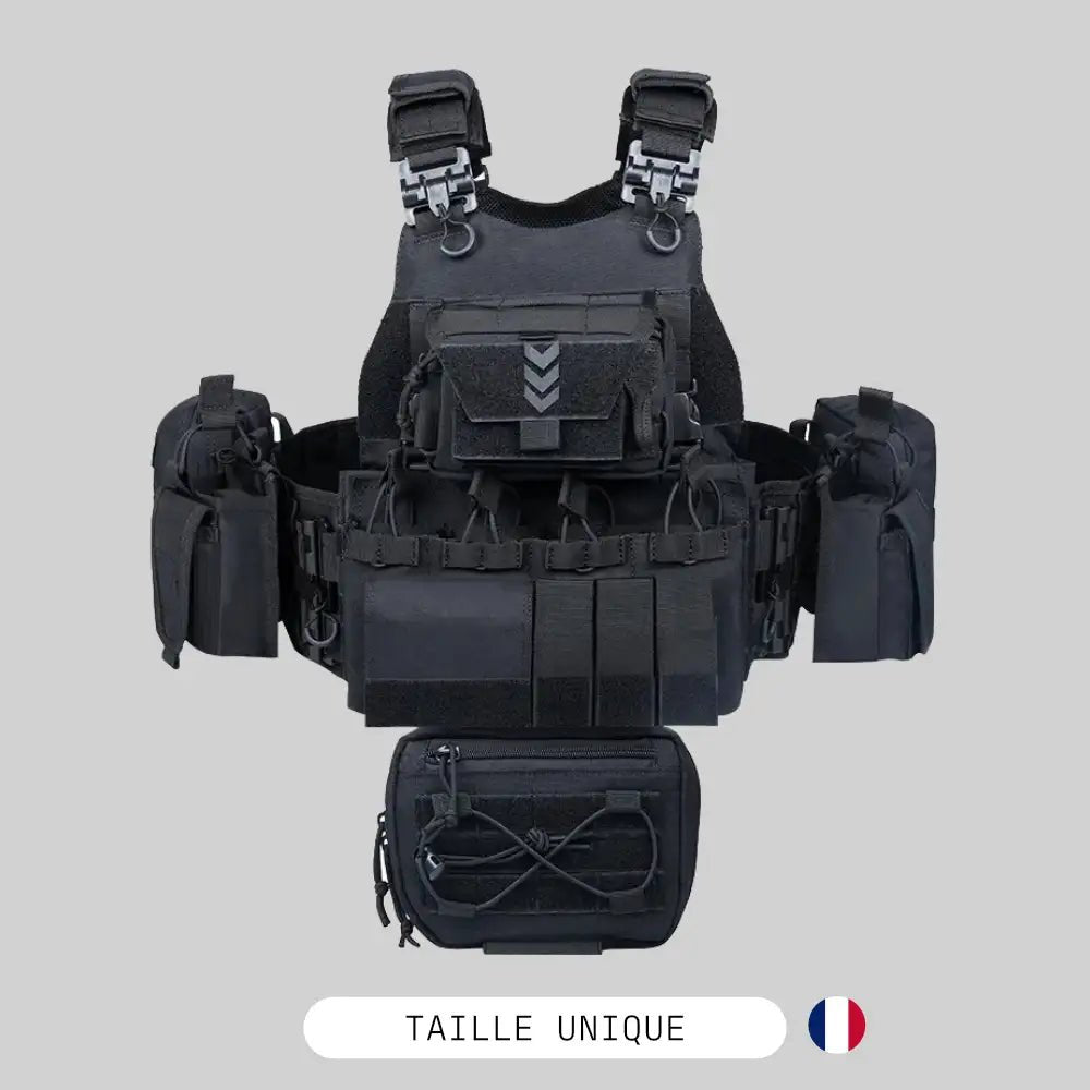 Gilet Tactique GIGN Airsoft - Tenue GIGN airsoft - BDU AIRSOFT - Noir