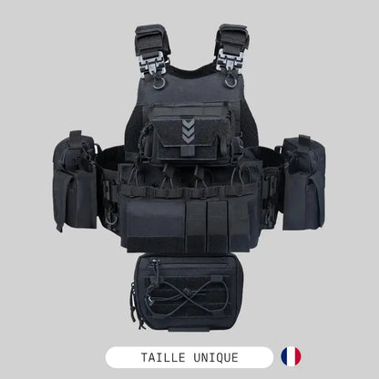 gilet tactique GIGN airsoft complet noir