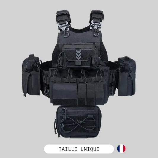 gilet tactique GIGN airsoft complet noir