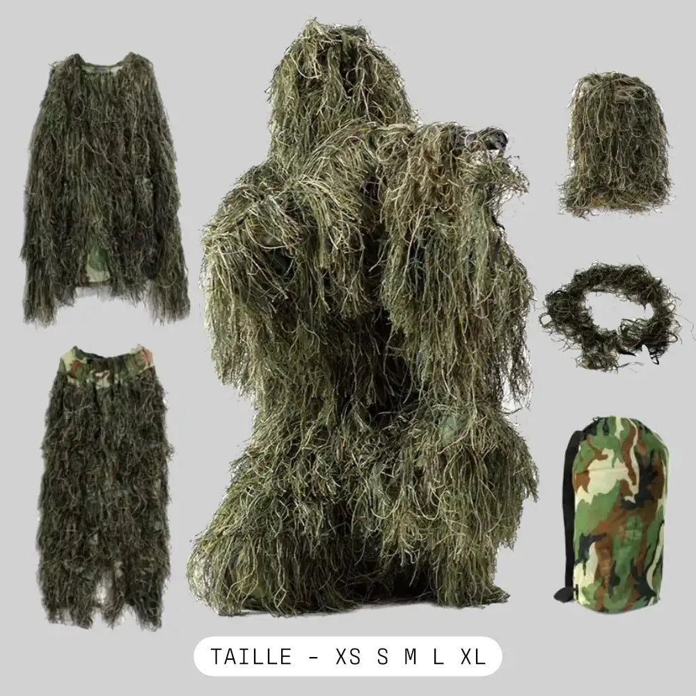tenue sniper ghillie suits complète 5 accessoires compris