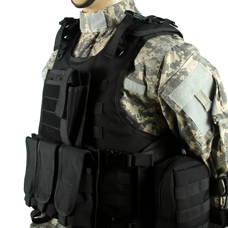 Veste tactique airsoft police nationale noire de coté