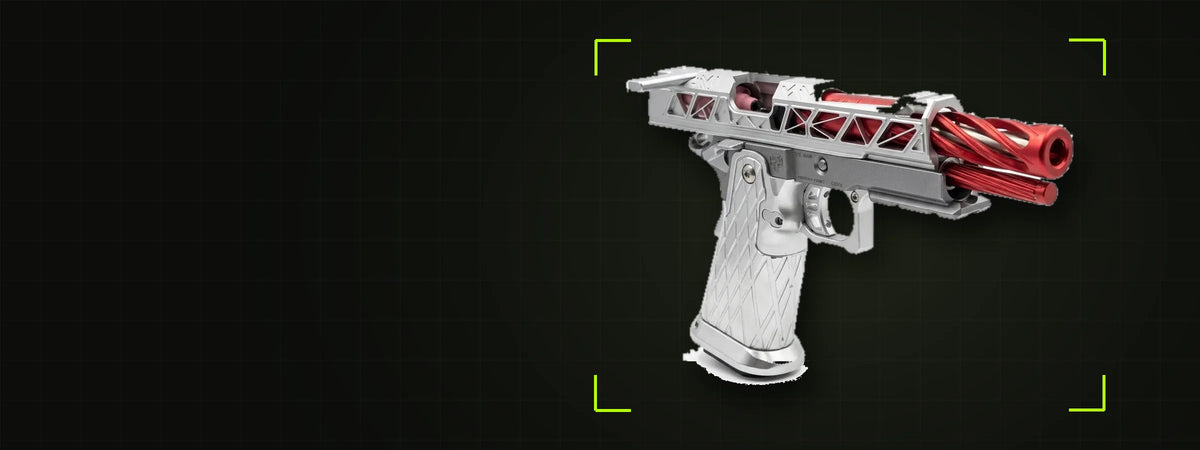 Hi-Capa custom VULCAIN culasse CNC argent et canon rouge - BDU AIRSOFT