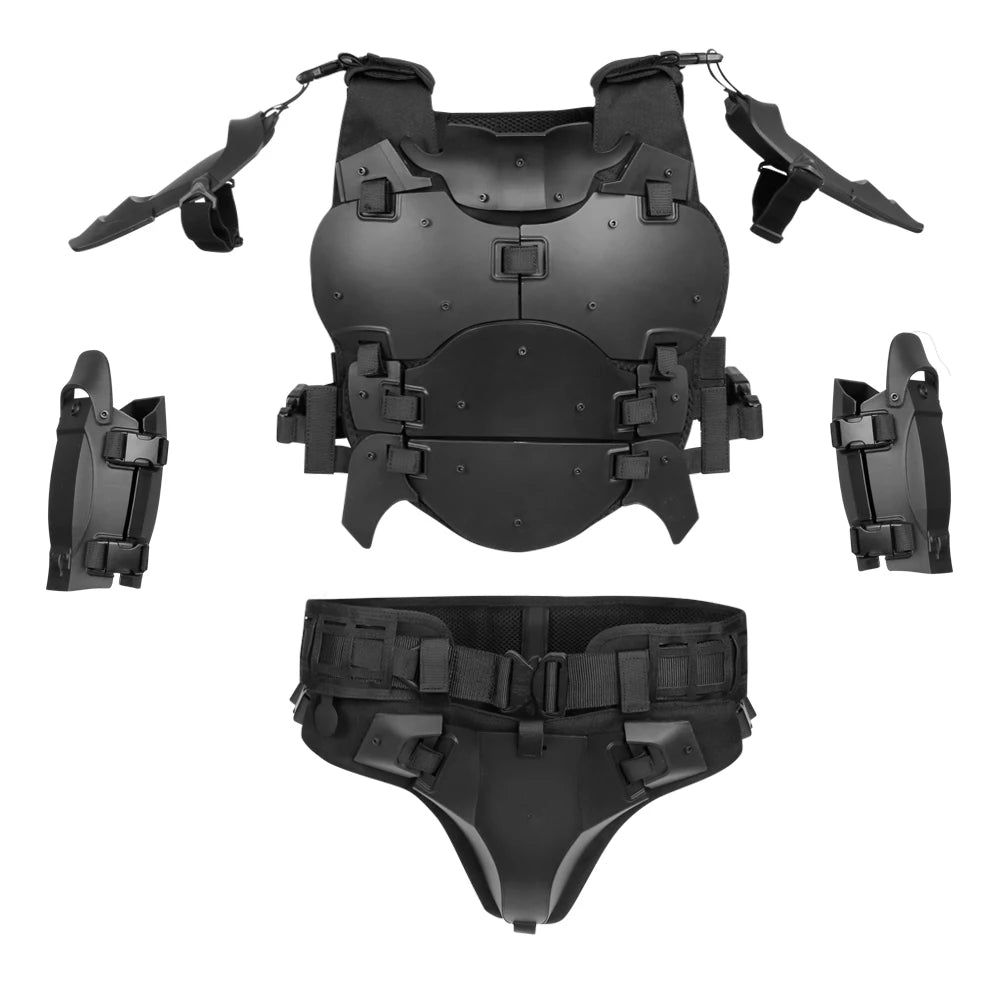 Armure tactique airsoft noire, ensemble complet des pièces - BDU AIRSOFT