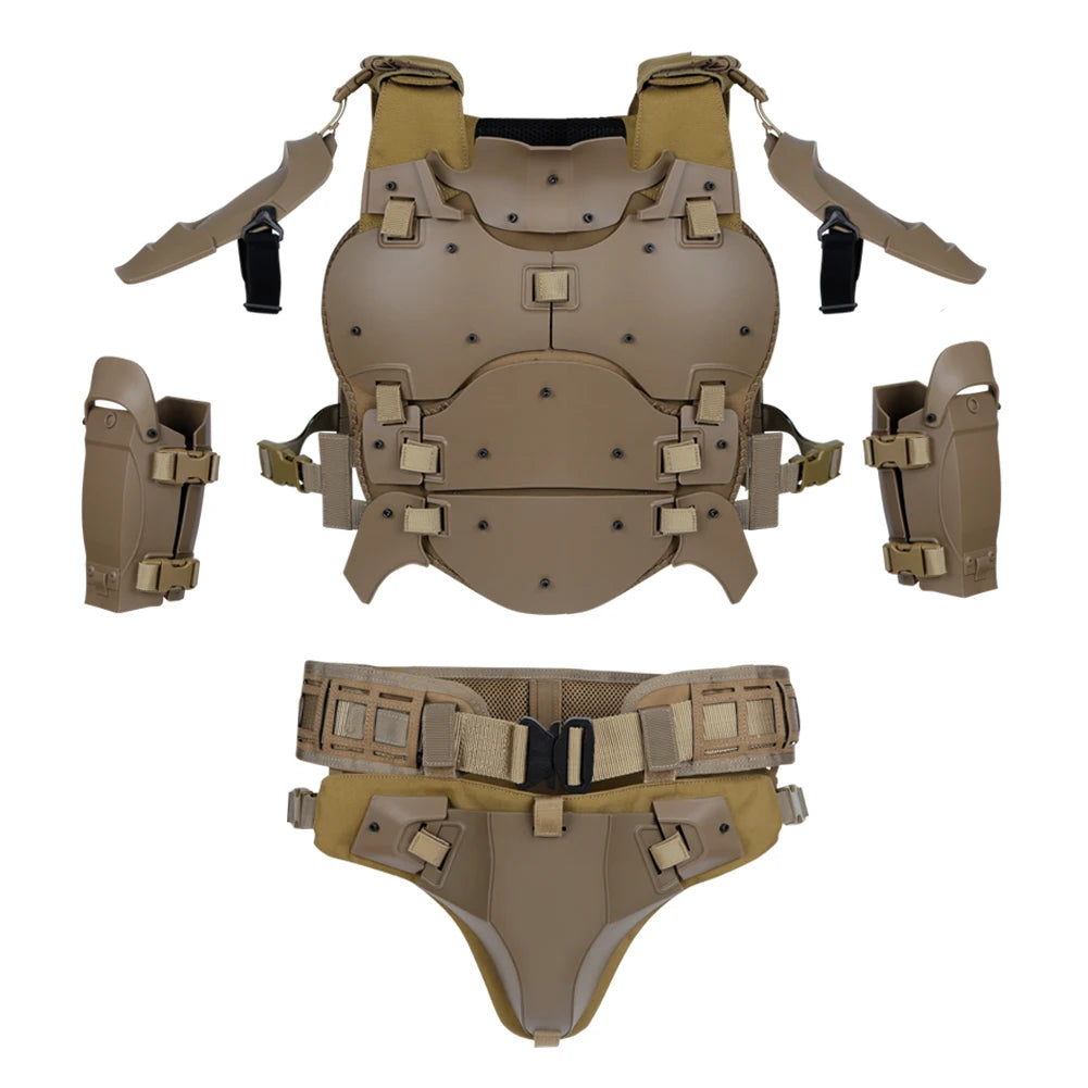 Armure tactique airsoft tan, ensemble complet des pièces - BDU AIRSOFT