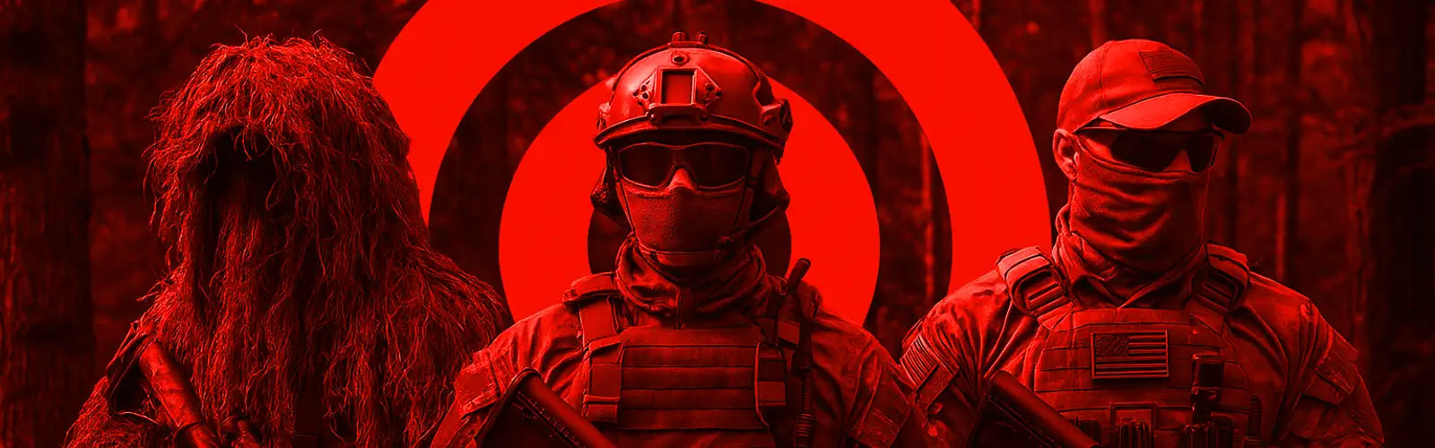 image de couverture bdu-airsoft avec trois agents airsoft équipés