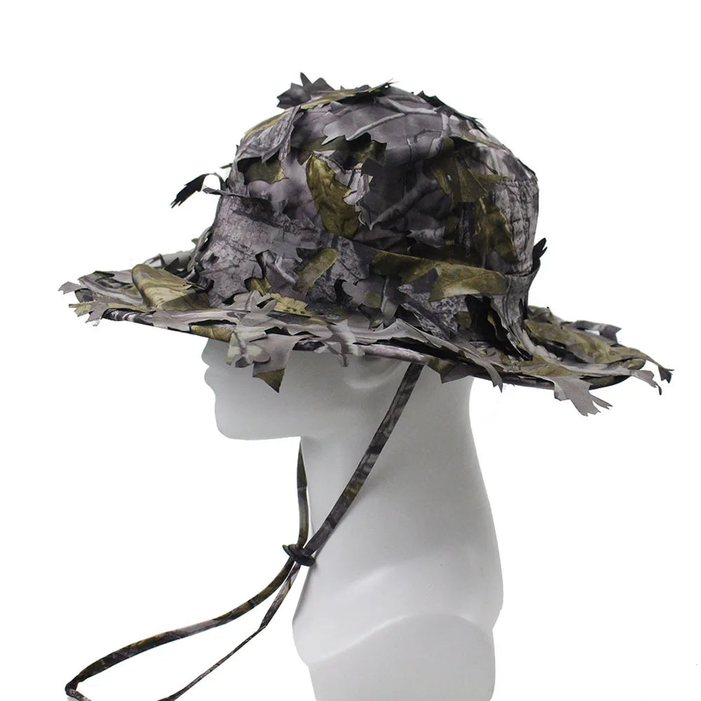 Bob camouflage feuilles 3D airsoft gris-vert porté - BDU AIRSOFT