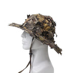 Bob camouflage feuilles 3D airsoft porté, vue de profil - BDU AIRSOFT