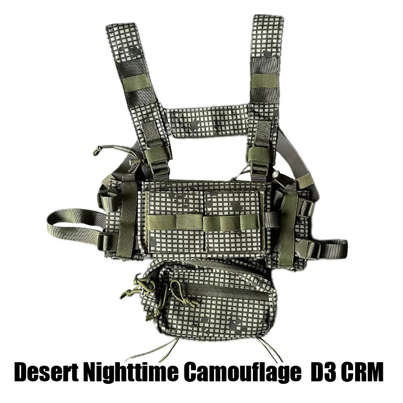 Chest rig airsoft type D3CR MK3 en Desert Night Camo, vue de face - BDU AIRSOFT