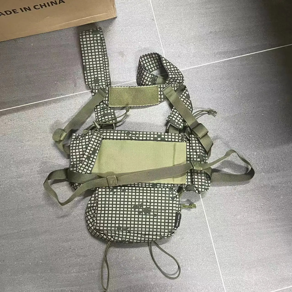 Chest rig airsoft D3CR MK3 vu de dessus, harnais replié - BDU AIRSOFT