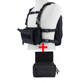 Kit chest rig airsoft type D3 Noir avec sac Flatpack et poche ventrale - BDU AIRSOFT