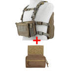Kit chest rig airsoft type D3 Tan, sac Flatpack et poche ventrale - BDU AIRSOFT