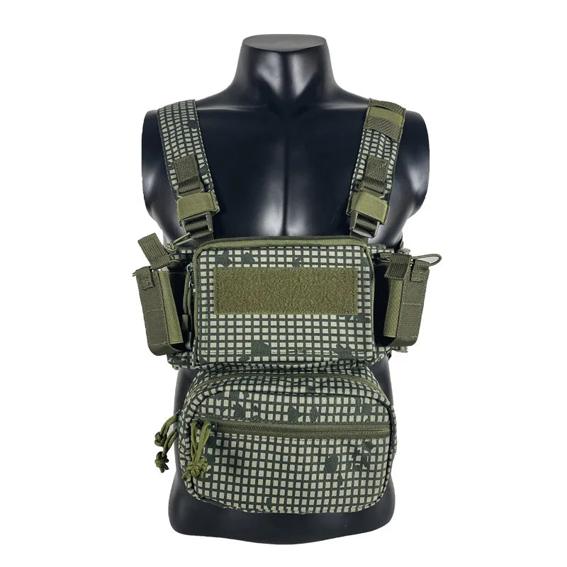 Chest rig airsoft D3CR MK3 style 3 porté sur mannequin, Desert Night Camo - BDU AIRSOFT