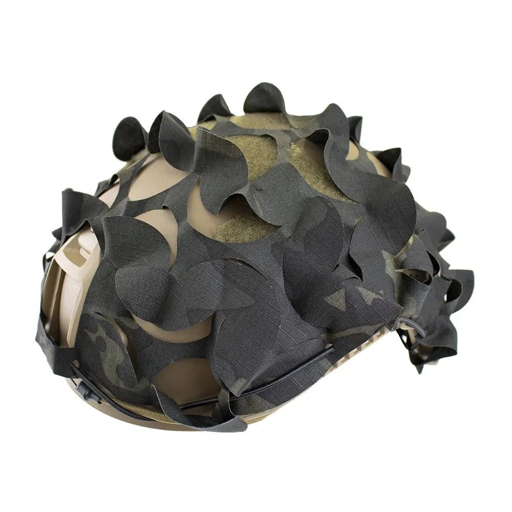 Housse de casque Ghillie 3D camouflage airsoft - Standard - BDU AIRSOFT - Black Multicam
