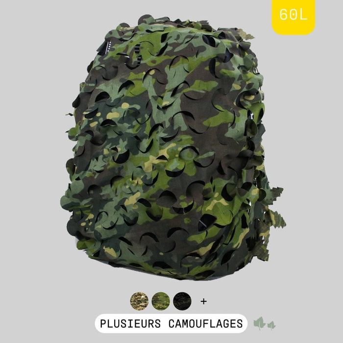 Housse Sac à Dos 60L Ghillie 3D Airsoft - Camouflage Laser-Cut