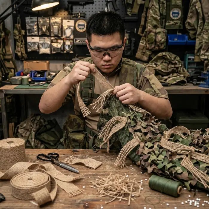 Ruban de toile de jute naturelle pour confection Ghillie DIY - BDU AIRSOFT - 25mm