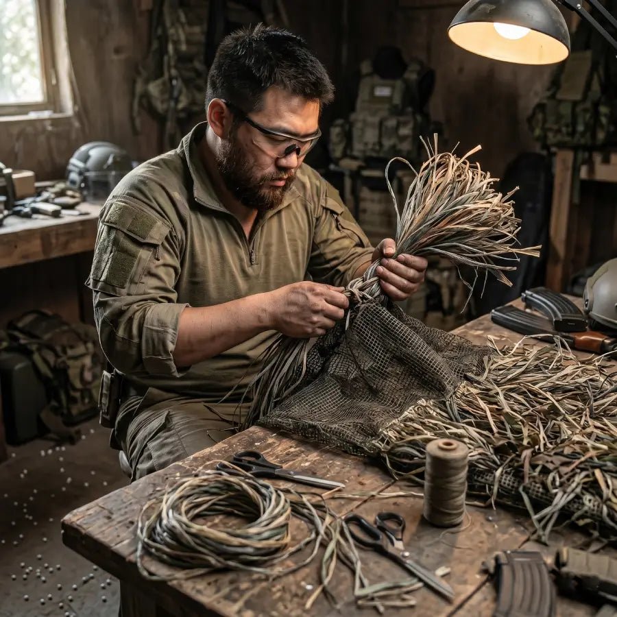 Fibres synthétiques pour camouflage et réparation ghillie suit - BDU AIRSOFT - Feuillage vert