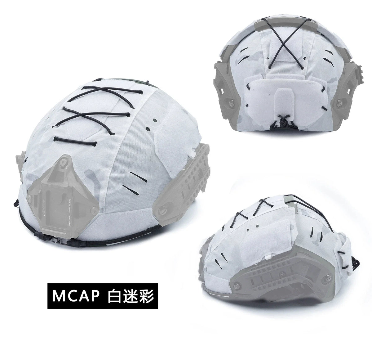 Housses de casque airsoft camouflage neige Alpine sur casque type FAST - BDU AIRSOFT