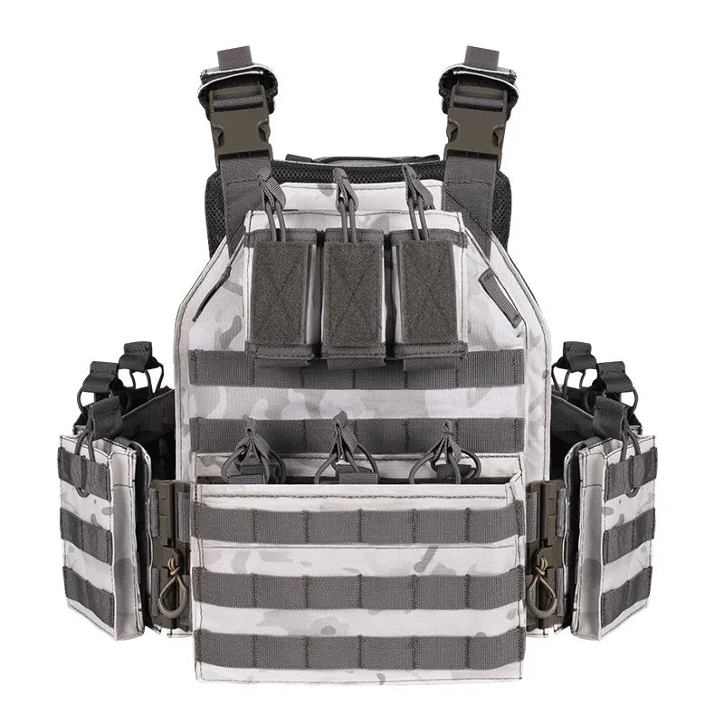 Porte-plaques 6026 airsoft avec poches ventrales MOLLE - BDU AIRSOFT