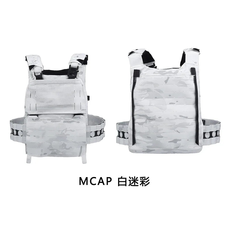 Porte-plaques airsoft camouflage neige Alpine, face avant et face arrière - BDU AIRSOFT