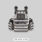 Équipement airsoft en camouflage neige Alpine : porte-plaques MOLLE avec poches - BDU AIRSOFT
