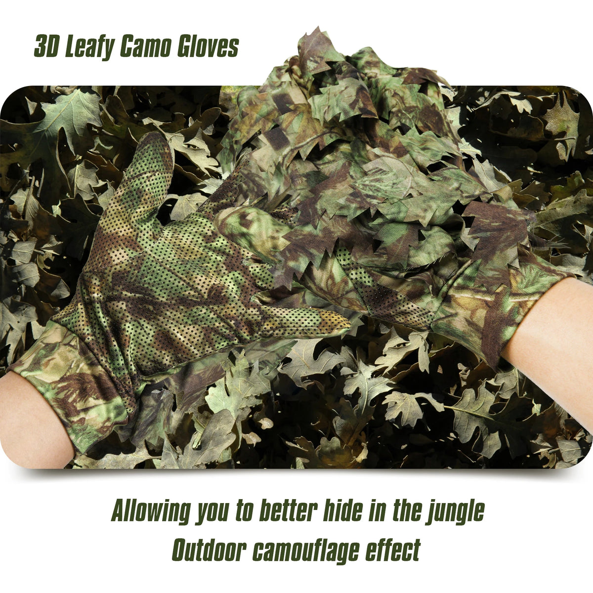 Détail des feuilles 3D couturées sur le dos du gant airsoft - BDU AIRSOFT