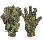Gants camouflage feuilles 3D airsoft vert jungle, vue dos et paume ajourée - BDU AIRSOFT