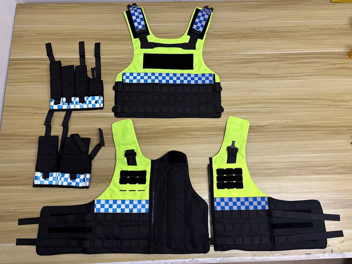 Gilet police airsoft à damier avec l'ensemble de ses poches - BDU AIRSOFT