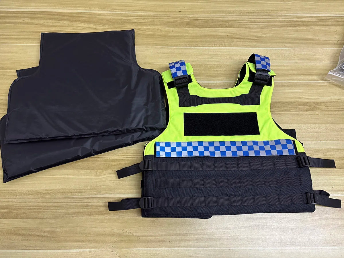 Gilet police airsoft à damier et son panneau de doublure intérieure - BDU AIRSOFT