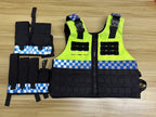 Gilet police haute visibilité airsoft jaune fluo avec ses poches détachables - BDU AIRSOFT