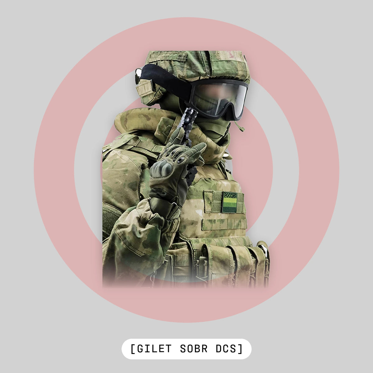 Gilet SOBR DCS airsoft porté, ensemble complet en A-TACS FG - BDU AIRSOFT