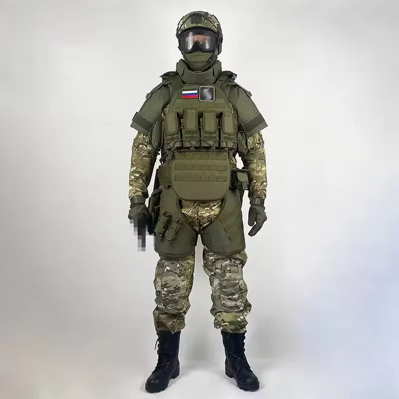 Ensemble SOBR DCS airsoft porté en entier, vue de face - BDU AIRSOFT
