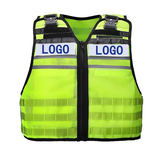 Gilet tactique jaune fluo gendarmerie Airsoft - Modèle Essentiel - BDU AIRSOFT - Fluo