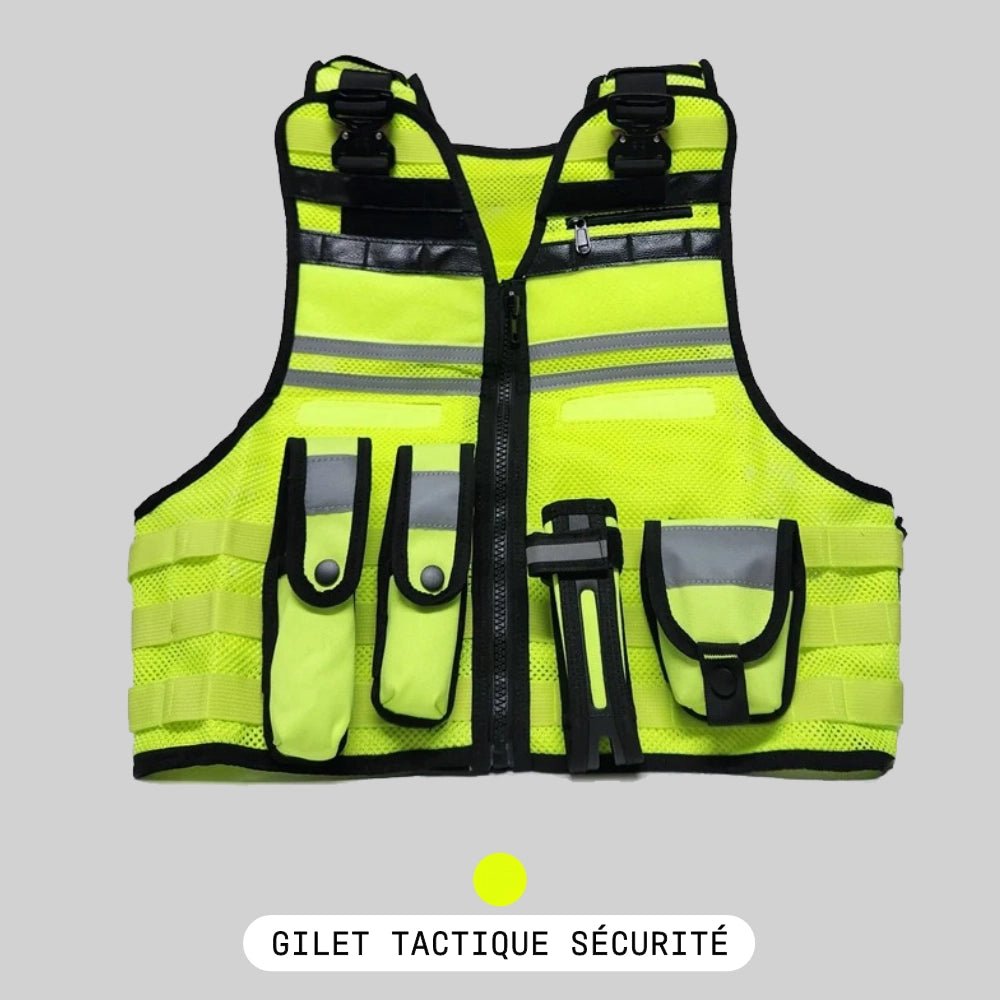 Gilet tactique jaune fluo gendarmerie Airsoft - Modèle Complet - BDU AIRSOFT - Fluo