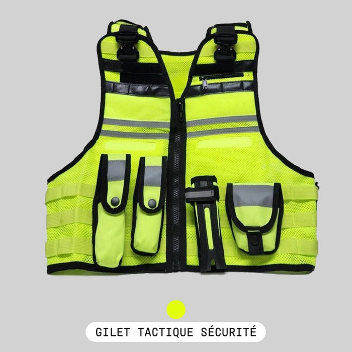 Gilet Gendarmerie Jaune Fluo Airsoft - 3M Haute Visibilité Professionnel